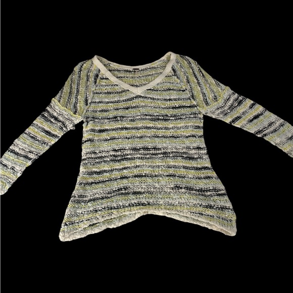 Free People Revolve Marled multi songbird boxy oversized sweater S ivory blue - Picture 4 of 7